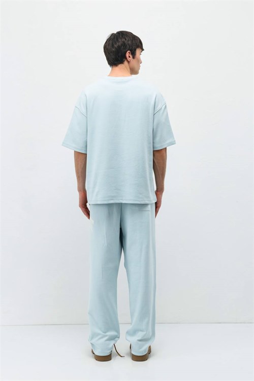 Wholesale Mens Blue T-Shirt and Pants Set