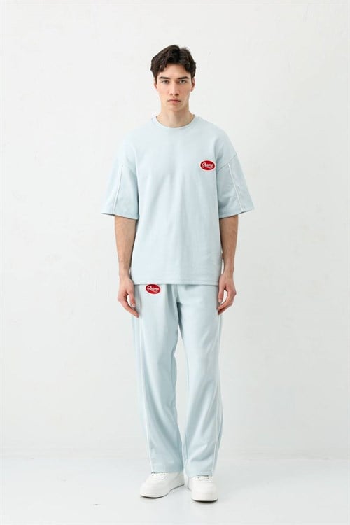 Wholesale Mens Blue T-Shirt and Pants Set