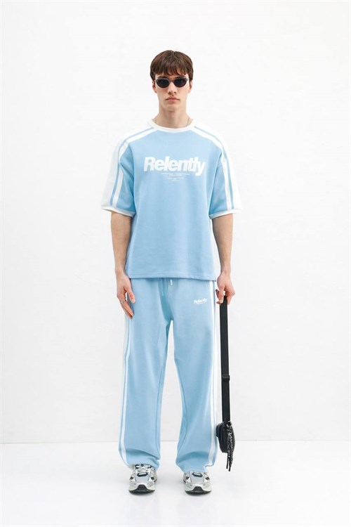 Wholesale Mens Blue T-Shirt and Pants Set