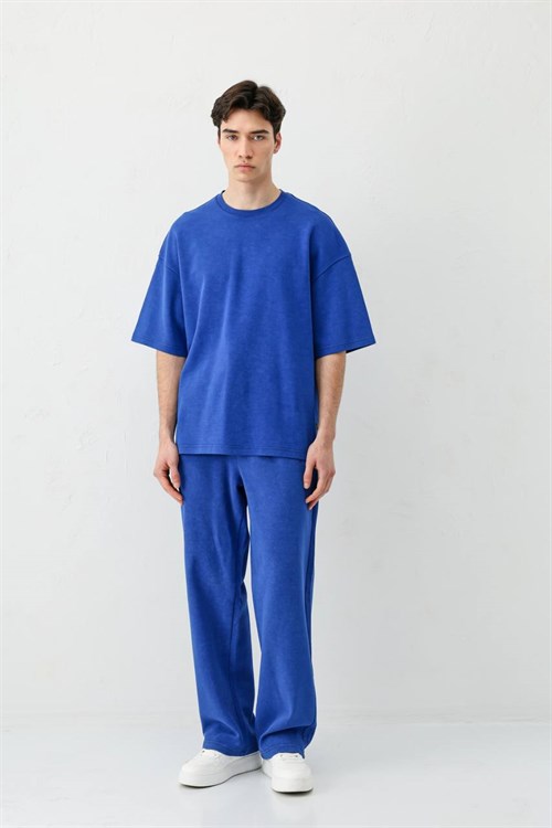 Wholesale Mens Blue T-Shirt and Pants Set