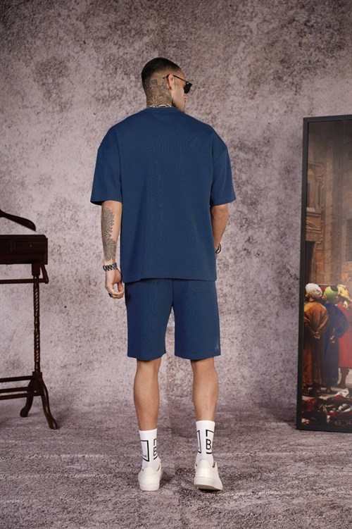 Wholesale Mens Blue T-Shirt and Shorts Set