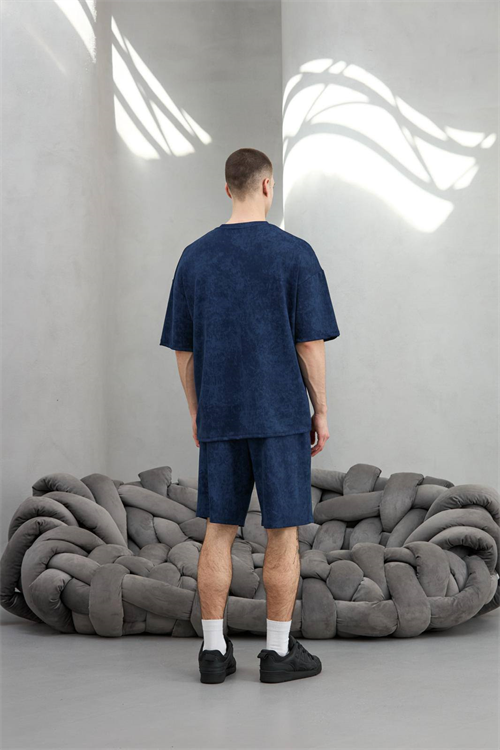 Wholesale Mens Blue T-shirt and Shorts Set