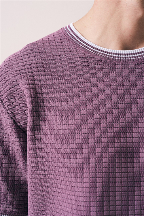 Wholesale Mens Blush Knit Crew-Neck T-Shirt