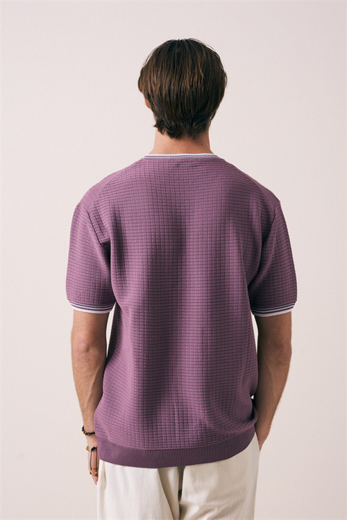 Wholesale Mens Blush Knit Crew-Neck T-Shirt