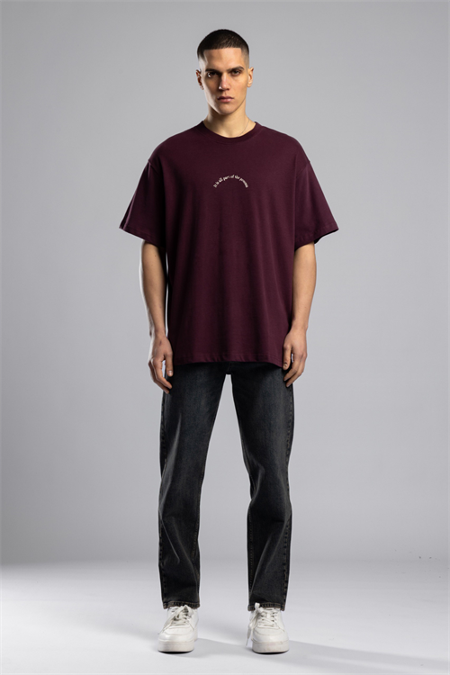 Wholesale Mens Bordeaux Basic T-shirt