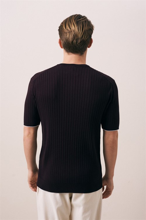 Wholesale Mens Bordeaux Crew-Neck T-Shirt