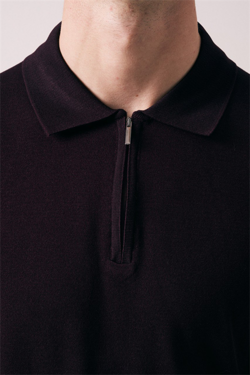 Wholesale Mens Bordeaux Knit Polo Shirt