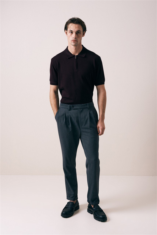 Wholesale Mens Bordeaux Knit Polo Shirt