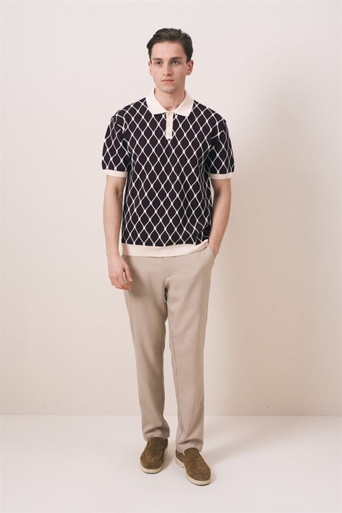 Wholesale Mens Bordeaux Knit Polo T-Shirt