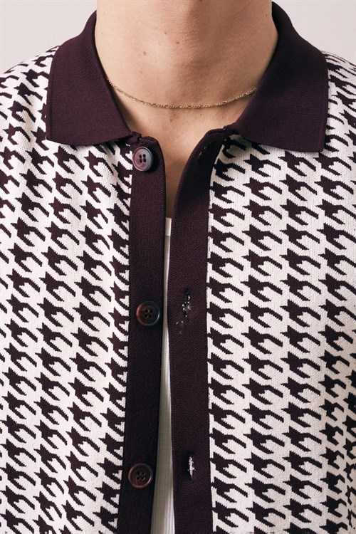 Wholesale Mens Bordeaux Knit Shirt