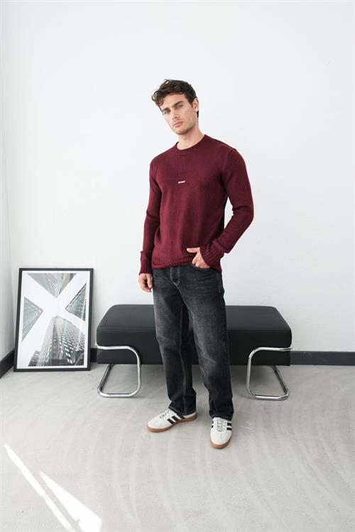 Wholesale Mens Bordeaux Knit Sweater