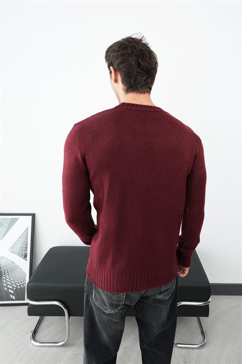 Wholesale Mens Bordeaux Knit Sweater