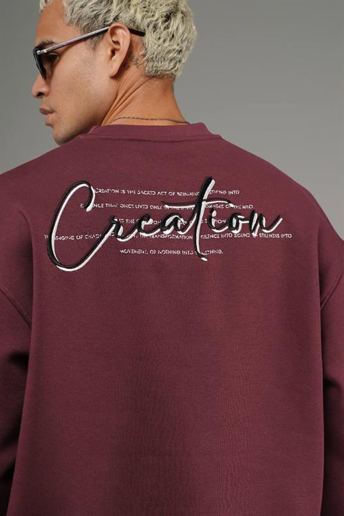 Wholesale Mens Bordeaux Oversized Sweatshirt 