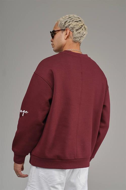 Wholesale Mens Bordeaux Oversized Sweatshirt