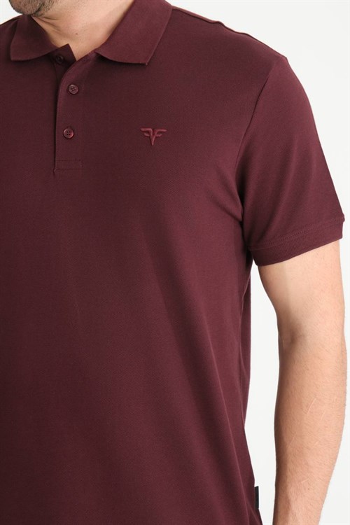 Wholesale Mens Bordeaux Pique Fabric Polo Shirt