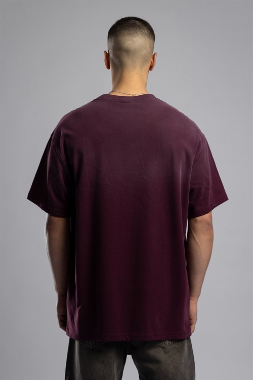 Wholesale Mens Bordeaux Printed T-shirt
