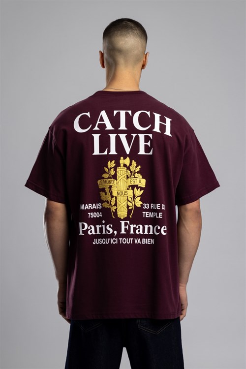Wholesale Mens Bordeaux Printed T-shirt