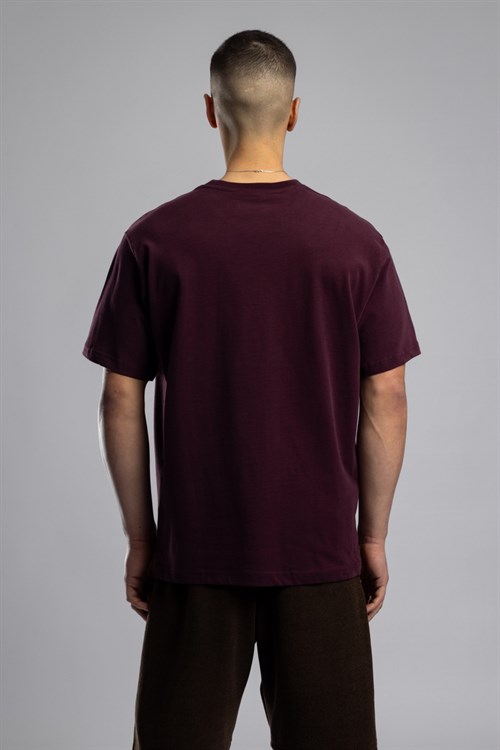 Wholesale Mens Bordeaux Printed T-shirt