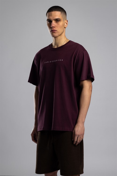Wholesale Mens Bordeaux Printed T-shirt