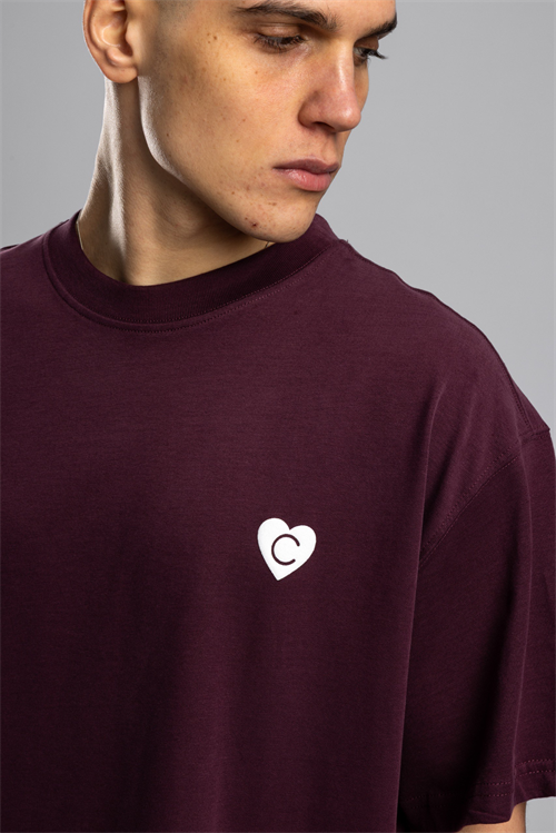 Wholesale Mens Bordeaux Printed T-Shirt