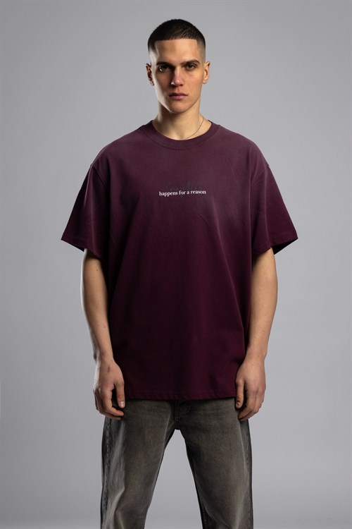 Wholesale Mens Bordeaux Printed T-shirt