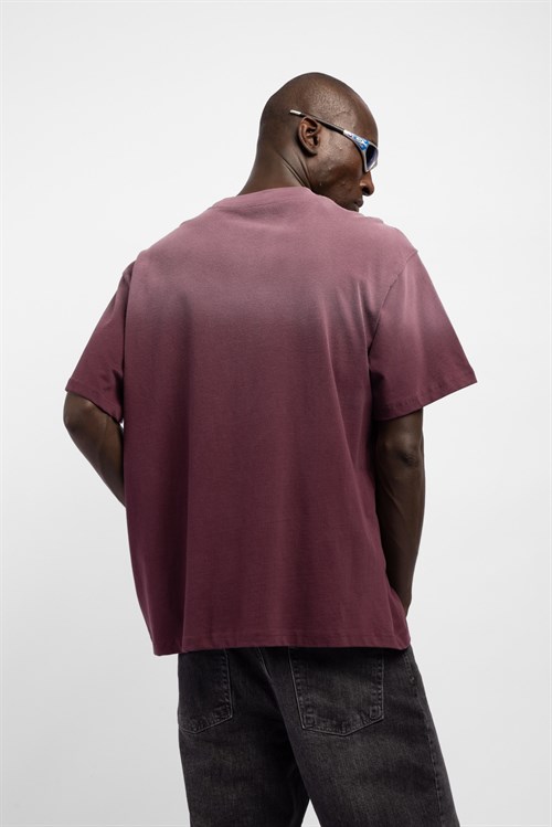 Wholesale Mens Bordeaux Printed T-shirt