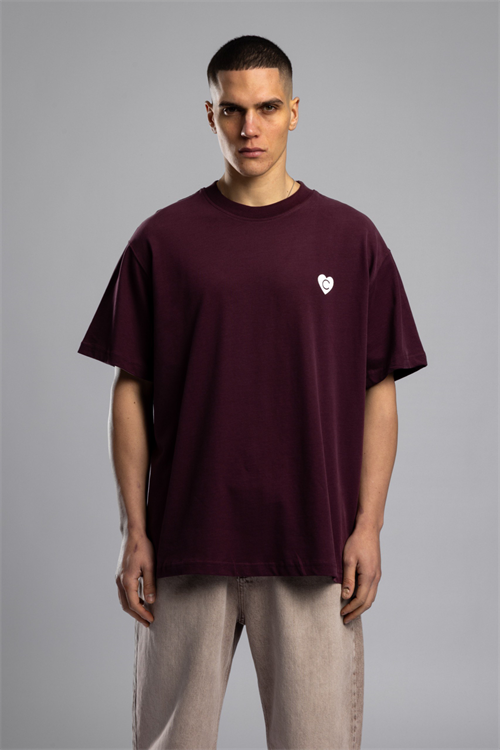 Wholesale Mens Bordeaux Printed T-Shirt