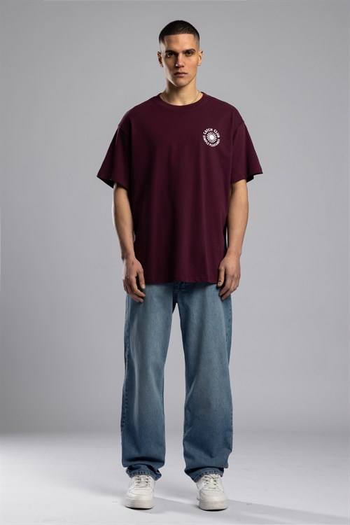 Wholesale Mens Bordeaux Printed T-shirt