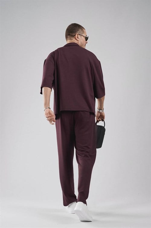 Wholesale Mens Bordeaux Shirt and Pants Set