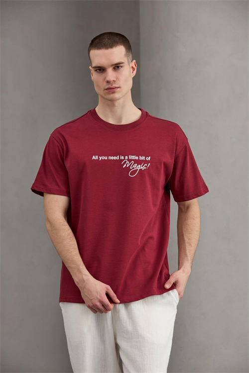 Wholesale Mens Bordeaux  T-Shirt