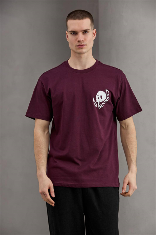 Wholesale Mens Bordeaux  T-Shirt