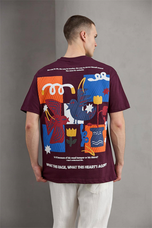 Wholesale Mens Bordeaux T-Shirt