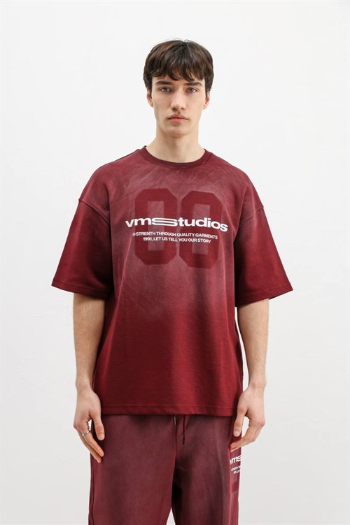 Wholesale Mens Bordeaux T-Shirt and Pants Set