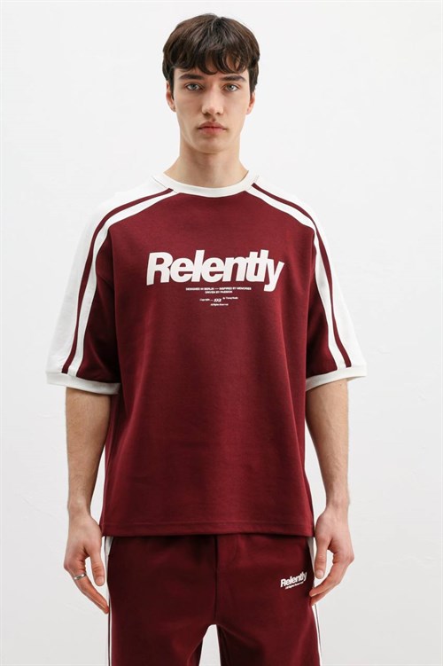Wholesale Mens Bordeaux T-Shirt and Pants Set