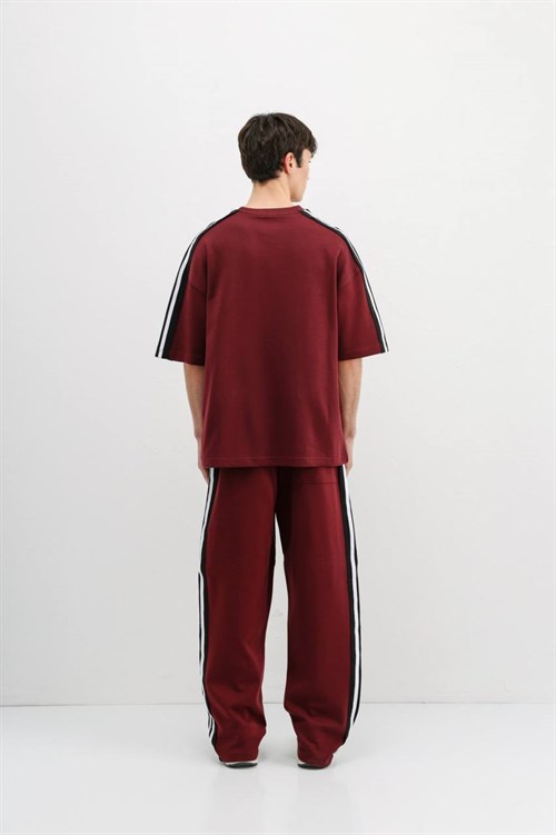Wholesale Mens Bordeaux T-Shirt and Pants Set