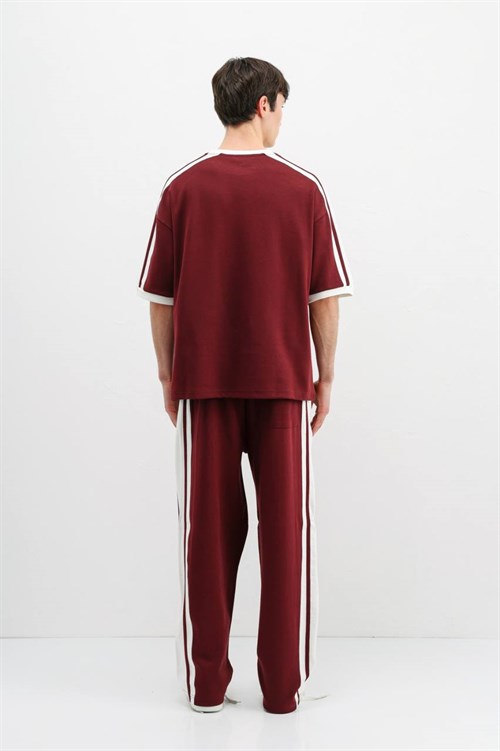 Wholesale Mens Bordeaux T-Shirt and Pants Set