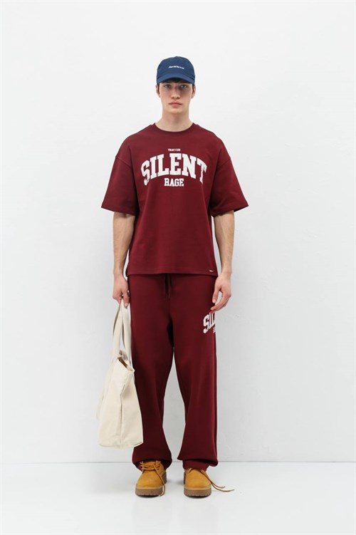 Wholesale Mens Bordeaux T-Shirt and Pants Set