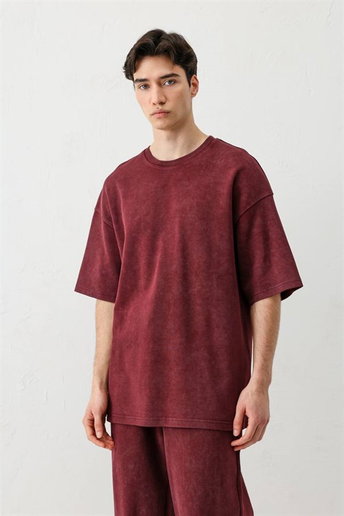 Wholesale Mens Bordeaux T-Shirt and Pants Set