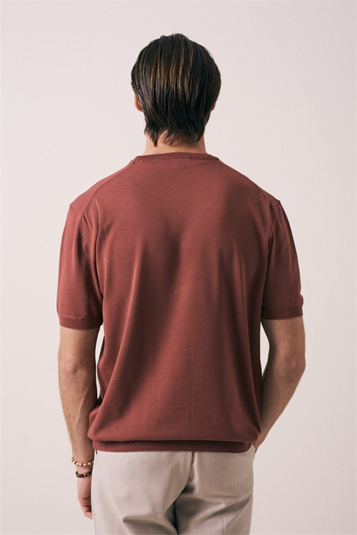 Wholesale Mens Brick Knit Crew-Neck T-Shirt