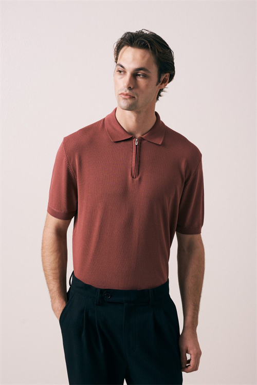 Wholesale Mens Brick Knit Polo Shirt
