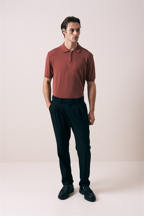 Wholesale Mens Brick Knit Polo Shirt