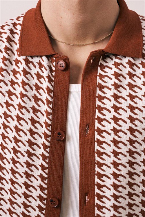 Wholesale Mens Brick Knit Shirt
