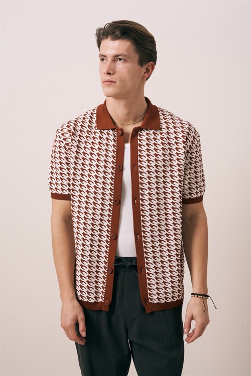 Wholesale Mens Brick Knit Shirt