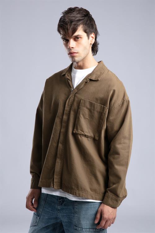 Wholesale Mens Brown Gabardine Jacket