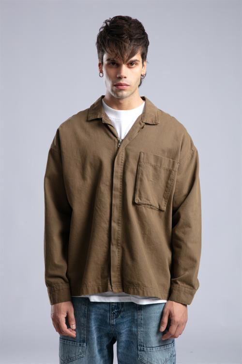 Wholesale Mens Brown Gabardine Jacket