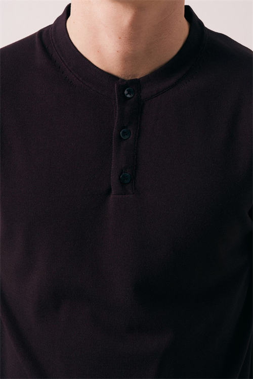 Wholesale Mens Brown Knit Crew-Neck T-Shirt