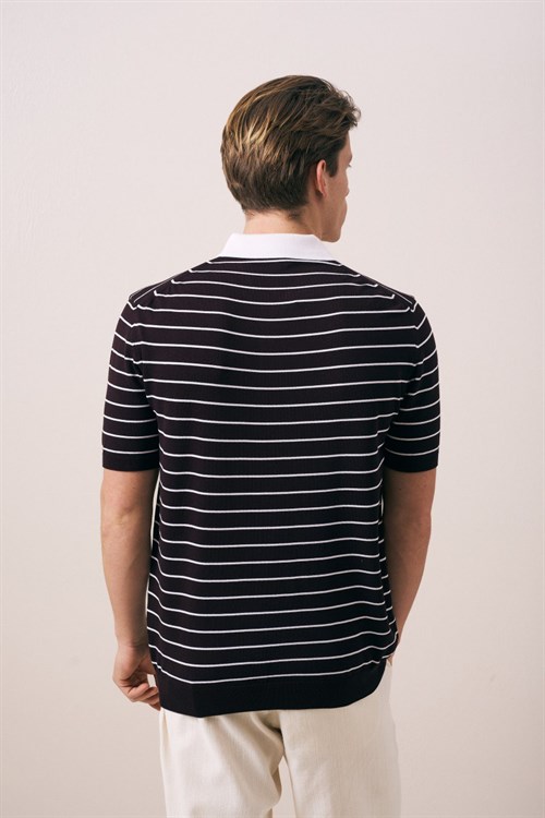Wholesale Mens Brown Knit Polo T-Shirt