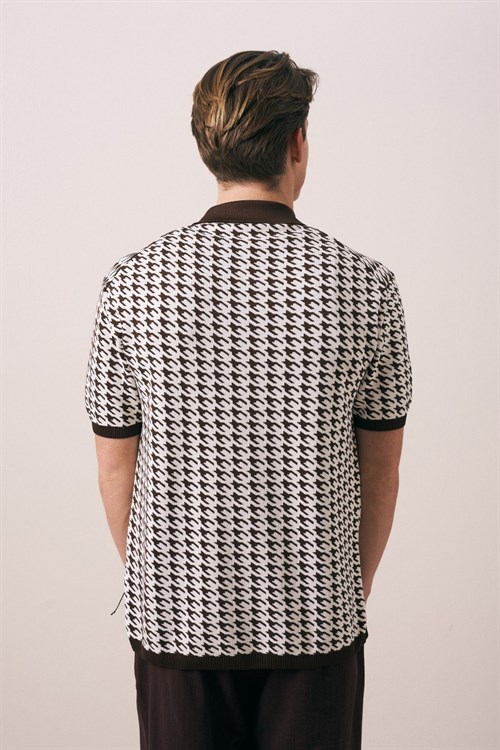 Wholesale Mens Brown Knit Shirt