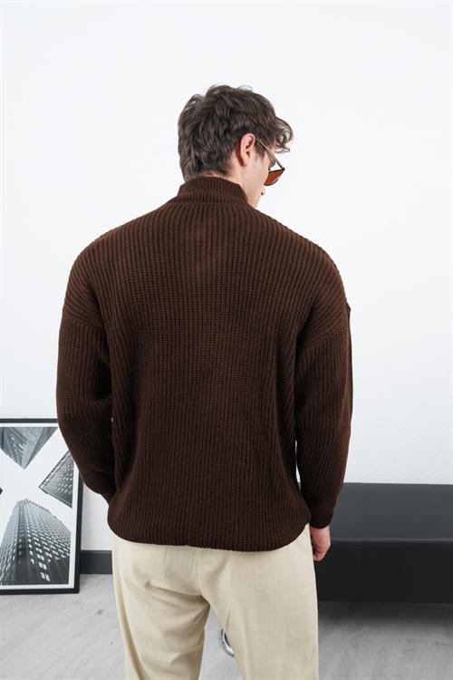 Wholesale Mens Brown Knit Sweater