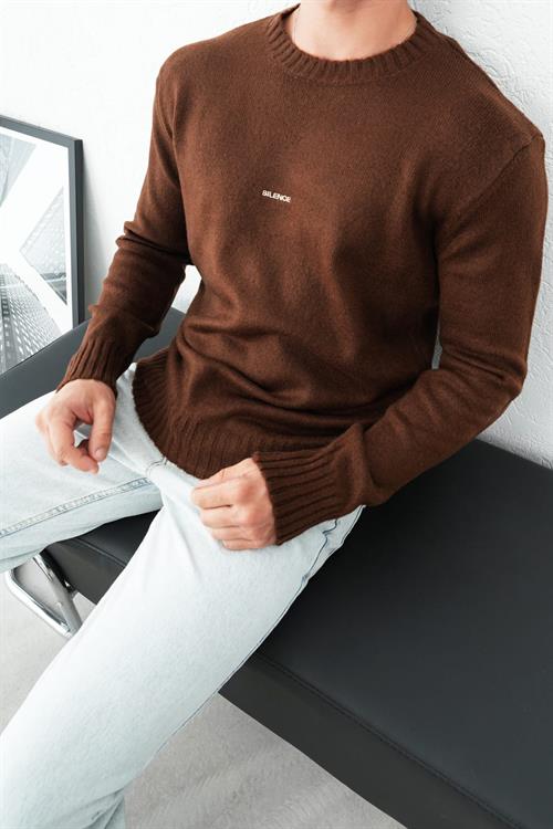 Wholesale Mens Brown Knit Sweater